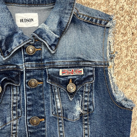 Hudson Denim Distressed Vest - Size Girls Small - Picture 3 of 8